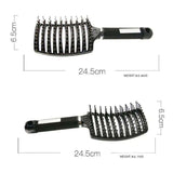 2pcs Hairbrush Comb,Black and red - Top-Down View