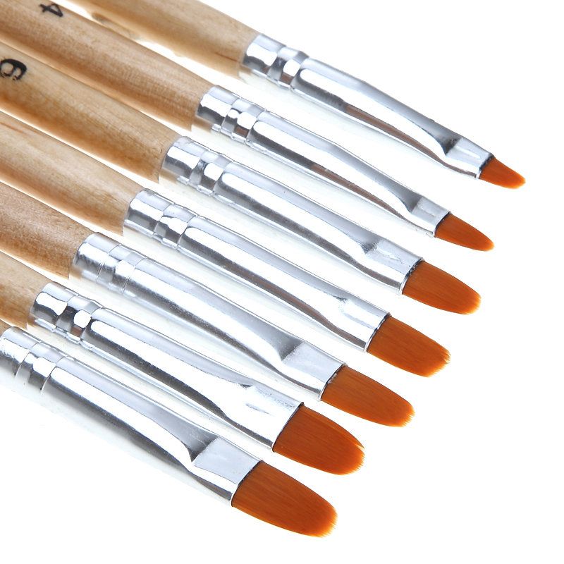 7pcs Acrylic Nail Brushes with Wood Handle