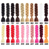 Gradient reggae braids, 6 giant braids in black color - Front View