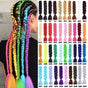 6 Giant Gradient Reggae Braids, Light Blue