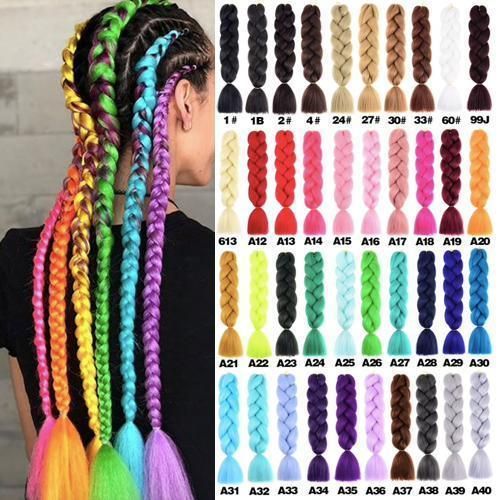Gradient reggae braids in Lime Green, 6 giant braids