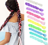 Gradient reggae braids in Lime Green, 6 giant braids