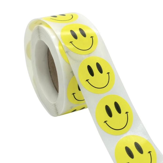 500pcs Emoji Stickers, Yellow Smiley Face