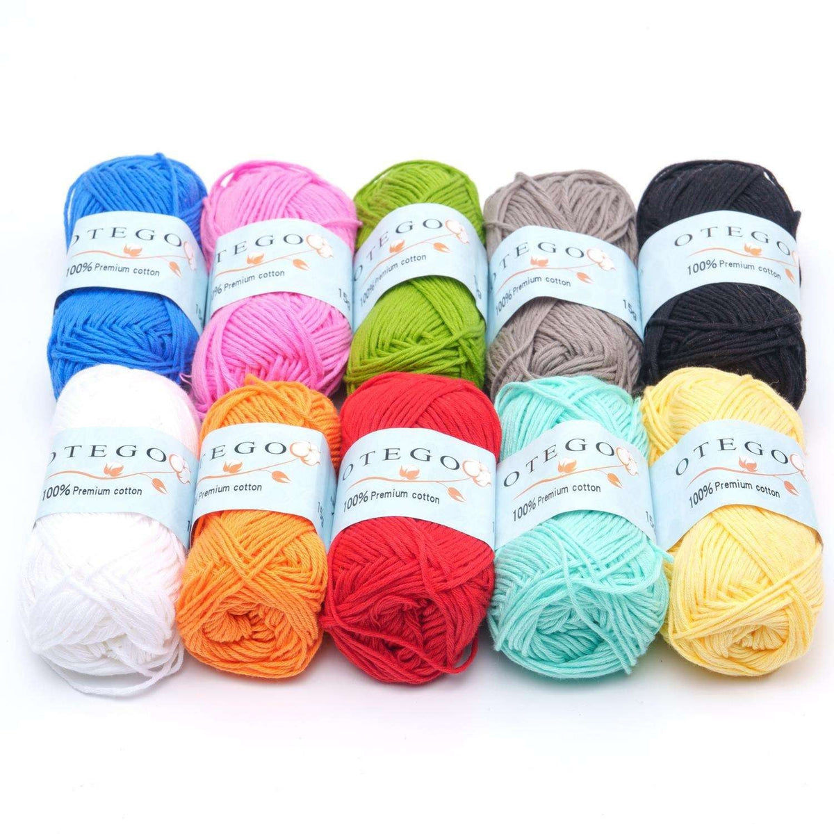 10-pack Cotton Yarn 150g MultiColor, for Knitting and Crochet
