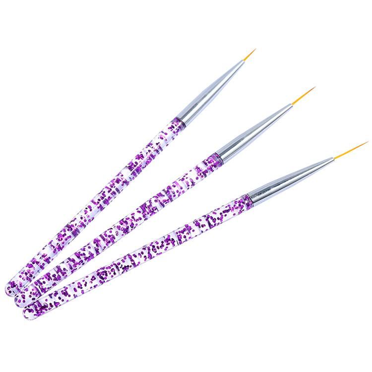 3pcs Nail Art Brushes, Pink