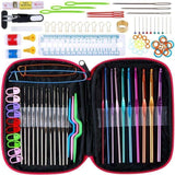 Crochet hooks knitting kit with markers and tape measure, multicolor