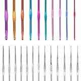 Crochet hooks knitting kit with markers and tape measure, multicolor