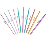 Crochet hooks knitting kit with markers and tape measure, multicolor - Low Angle