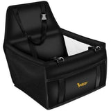 Dog Cat Car Seat, Black - Front View