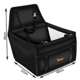 Dog Cat Car Seat, Black - Top-Down View