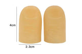 2pcs Magic Glow Thumb Lights for Party Tricks, Red - Top-Down View