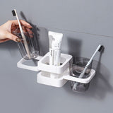 White Multifunctional Toothbrush Holder and Organizer