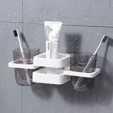 White Multifunctional Toothbrush Holder and Organizer - Top-Down View