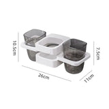 White Multifunctional Toothbrush Holder and Organizer - Rear View