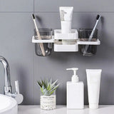 White Multifunctional Toothbrush Holder and Organizer - Close-Up Angle