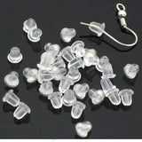 50pcs Earring Backs, Nickel-Free Latex Transparent