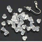50pcs Earring Backs, Nickel-Free Latex Transparent