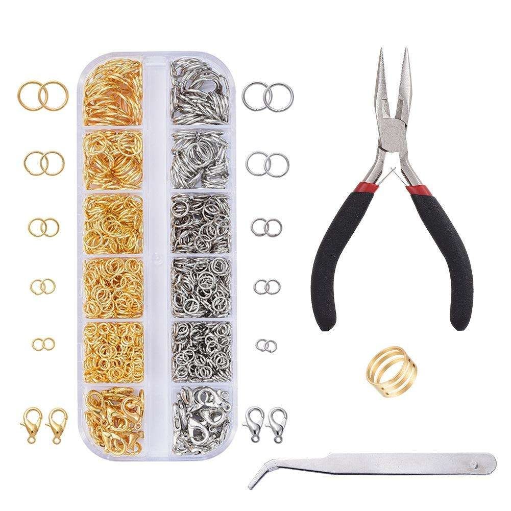Jewelry Making Kit with Pliers, Wire and Rings - DIY Silver Gold Craft Supplies