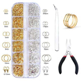 Jewelry Making Kit with Pliers, Wire and Rings - DIY Silver Gold Craft Supplies - Side View