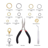 Jewelry Making Kit with Pliers, Wire and Rings - DIY Silver Gold Craft Supplies - 45-Degree Angle