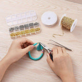 Jewelry Making Kit with Pliers, Wire and Rings - DIY Silver Gold Craft Supplies - Close-Up Angle