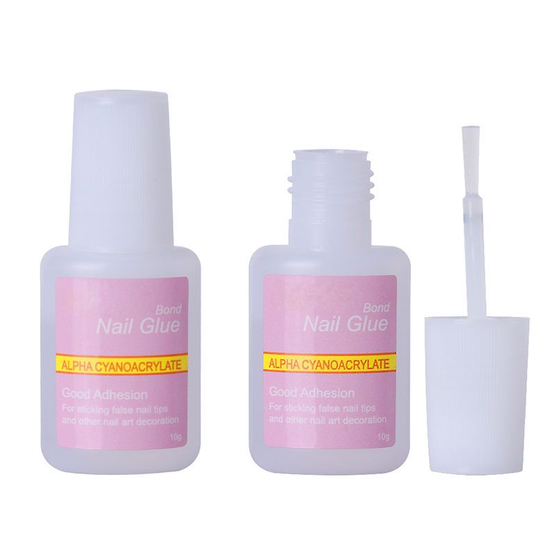 3pcs Nail Glue with Brush, 10g, Super Grip Tip Glue
