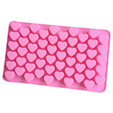 55 Hearts Ice Chocolate Jelly Mold, Pink - Front View