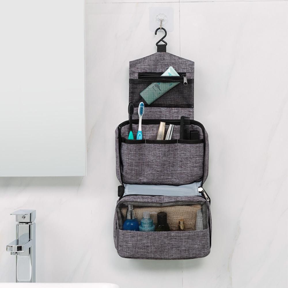 Travel Toiletry Bag Grey Spacious Hanging, Perfect for Travel