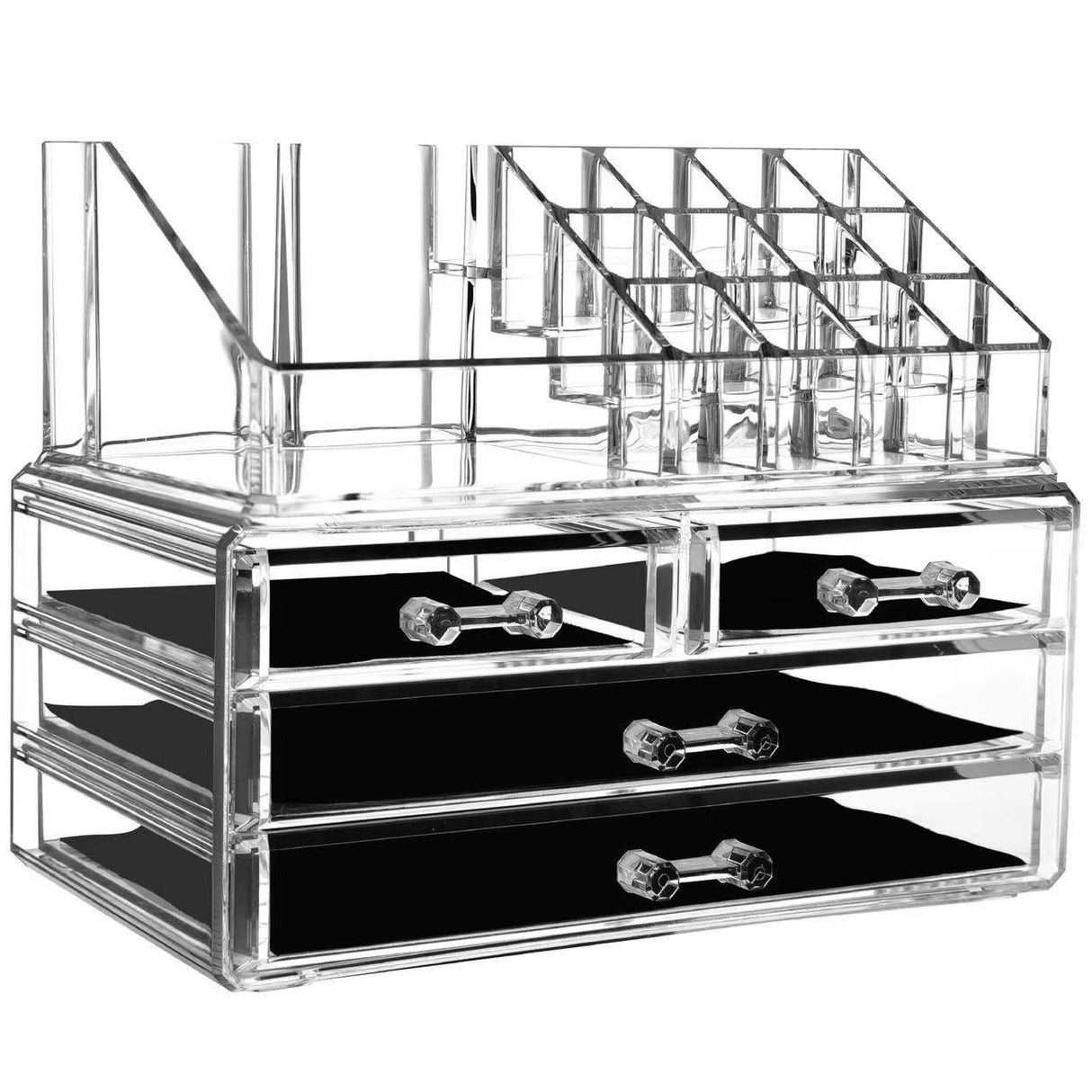 Acrylic Makeup Organizer 4 Drawers Transparent Makeup Stand