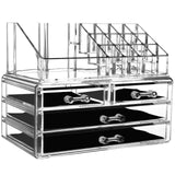 Acrylic Makeup Organizer 4 Drawers Transparent Makeup Stand