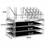 Acrylic Makeup Organizer 4 Drawers Transparent Makeup Stand