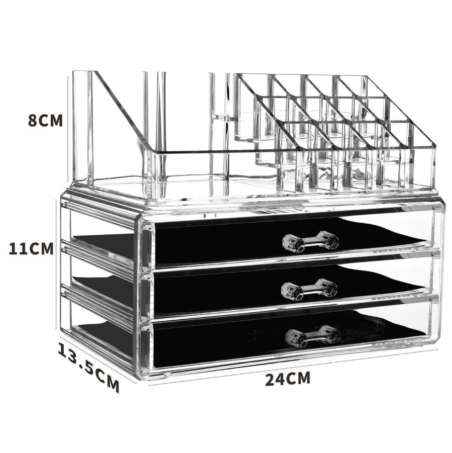 Acrylic Makeup Organizer 4 Drawers Transparent Makeup Stand