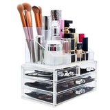 Acrylic Makeup Organizer 4 Drawers Transparent Makeup Stand