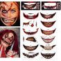 12pcs Halloween Wound Tattoo Mouth Tattoos, MultiColor