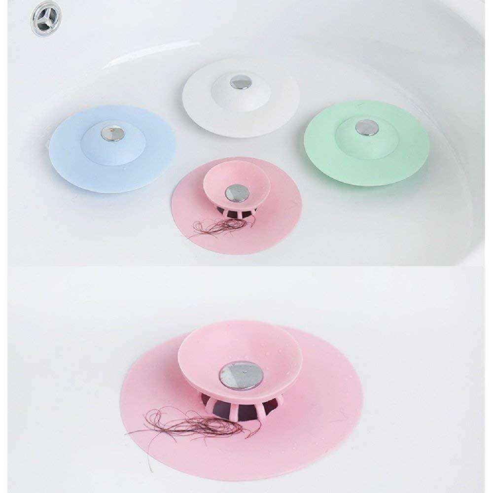 4 Pcs Hair Trap Stopper for Bathtub and Sink, White