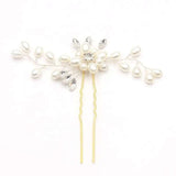 White Pearl Flower Wedding Hairpin