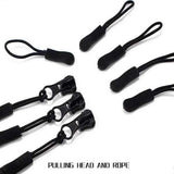 50-pack Black Replacement Zippers for Clothing, 6 inches