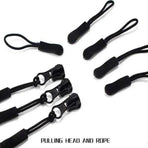 50-pack Black Replacement Zippers for Clothing, 6 inches