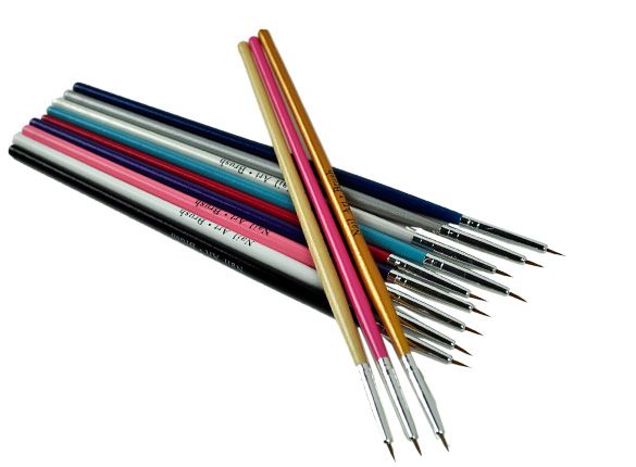 12pcs nail art brushes, MultiColor