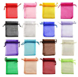 100pcs Organza Bags, 9x7cm - Hand-Sewn Multicolor Gift Bags for Wedding Party Favors - Front View