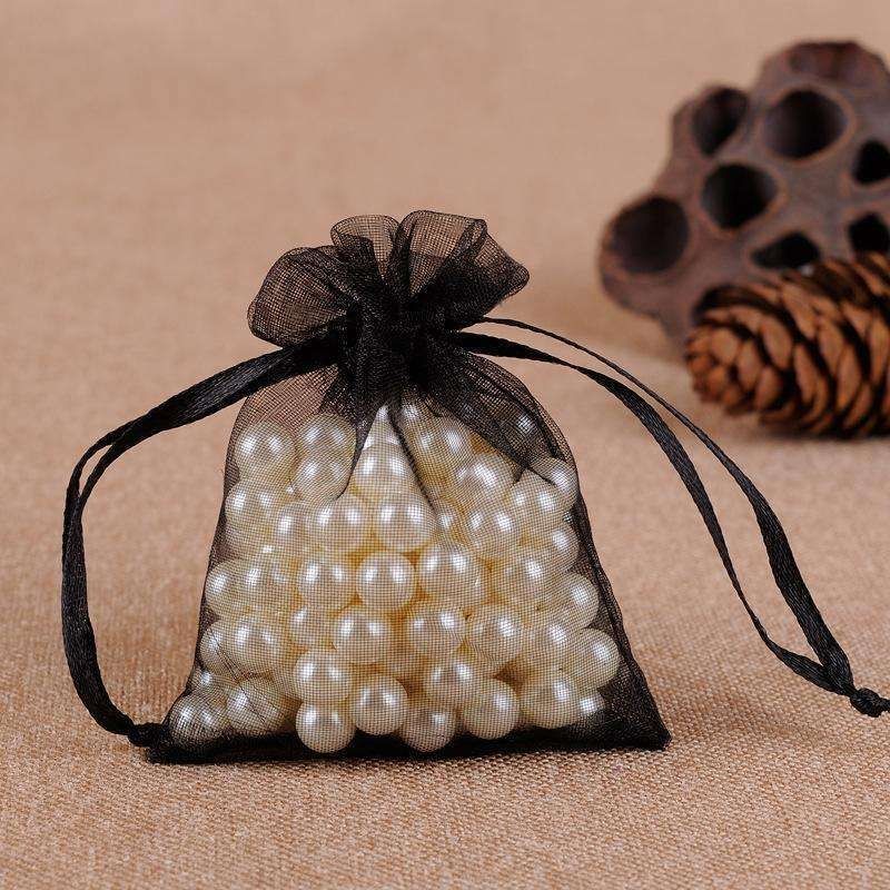 100pcs Organza Bags, 9x7cm - Hand-Sewn Multicolor Gift Bags for Wedding Party Favors