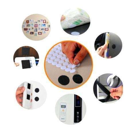 1500 pairs Round Self-Adhesive Velcro Black, 12mm
