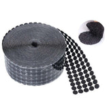 1500 pairs Round Self-Adhesive Velcro Black, 12mm - 45-Degree Angle