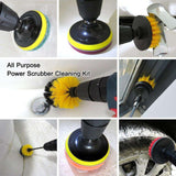 4-pack MultiColor Scrubbing Brushes for Drill and Screwdriver - 45-Degree Angle