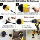 4-pack MultiColor Scrubbing Brushes for Drill and Screwdriver - Rear View