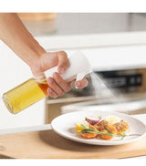 200ml Glass Spray Bottle for Oil and Vinegar, Black - Top-Down View