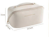Black Spacious Toiletry Bag for Travel, Makeup Bag - Front View