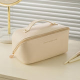 Black Spacious Toiletry Bag for Travel, Makeup Bag - Side View