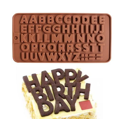 Alphabet Chocolate Mold, Letters Ice Mold, Praline Mold, Brown