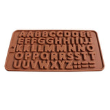 Alphabet Chocolate Mold, Letters Ice Mold, Praline Mold, Brown - Front View